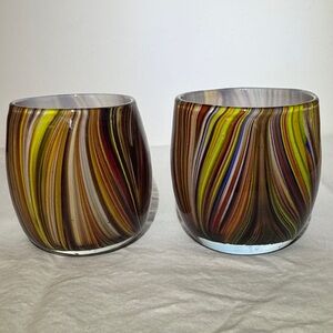 Multicolor Swirl Glass Art Set